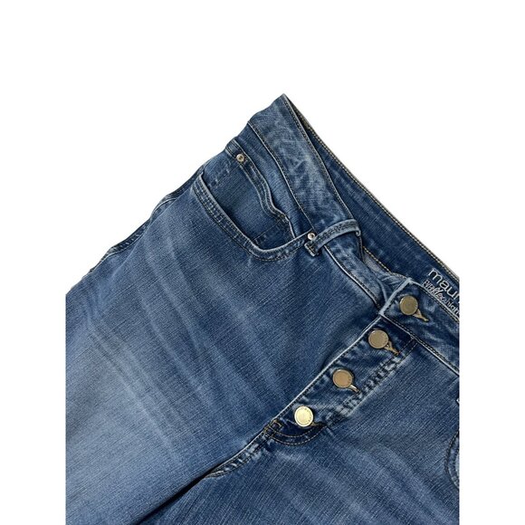 Maurices Everflex High-Rise Distressed Button-Fly Jean Frayed Hems Women 16 1818 - Picture 3 of 5
